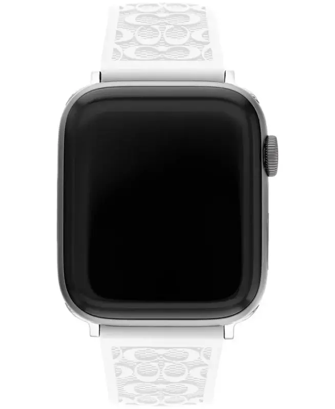 White Silicone Strap 42/44/45mm Apple Watch Band-White - COACH