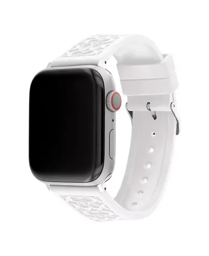 White Silicone Strap 42/44/45mm Apple Watch Band-White - COACH (1)