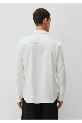 Beyaz Tencel TM Lyocell Gömlek Regular Fit / Normal Kesim 0210818-70057 - Beyaz-70057 - 5