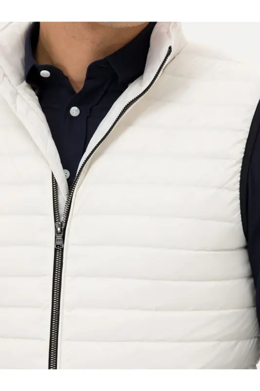 Beyaz İnce Kapitone Mont Yelek 50266336-VR013-Beyaz - 7