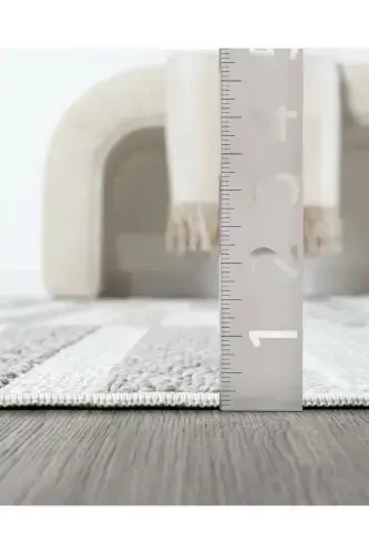 Beyaz Yumuşak Dokulu Halı Kilim Salon Mutfak Koridor Yolluk Dokuma Makine Halısı 003-Krem 2 - 5