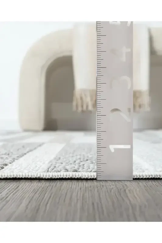 Beyaz Yumuşak Dokulu Halı Kilim Salon Mutfak Koridor Yolluk Dokuma Makine Halısı 003-Krem 2 - 5