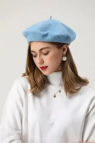 BEYLRZID French Beret-Classic Wool Beret Solid Color Womens Beret Cap Hat - 4