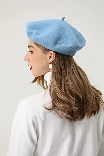 BEYLRZID French Beret-Classic Wool Beret Solid Color Womens Beret Cap Hat - 6