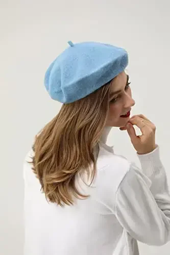 BEYLRZID French Beret-Classic Wool Beret Solid Color Womens Beret Cap Hat - 7