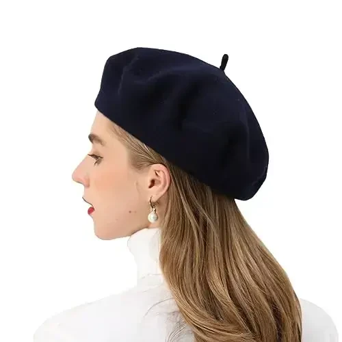 BEYLRZID French Beret-Classic Wool Beret Solid Color Womens Beret Cap Hat - 3