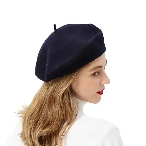 BEYLRZID French Beret-Classic Wool Beret Solid Color Womens Beret Cap Hat - 4