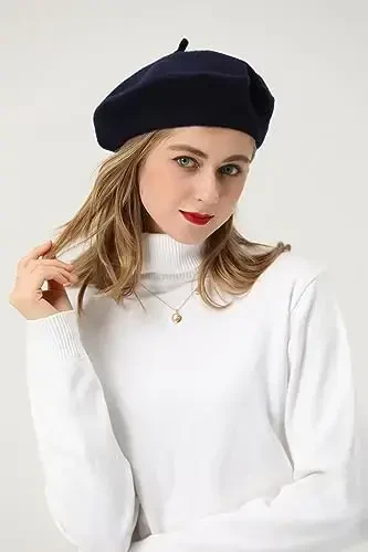 BEYLRZID French Beret-Classic Wool Beret Solid Color Womens Beret Cap Hat - 5