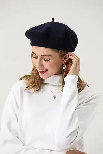 BEYLRZID French Beret-Classic Wool Beret Solid Color Womens Beret Cap Hat - 6