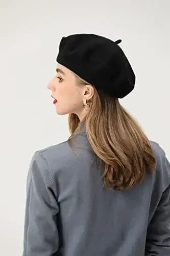 BEYLRZID French Beret-Classic Wool Beret Solid Color Womens Beret Cap Hat - 5