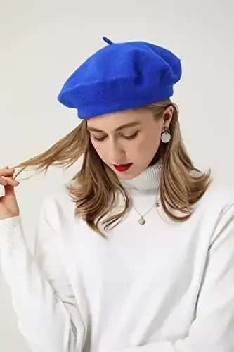 BEYLRZID French Beret-Classic Wool Beret Solid Color Womens Beret Cap Hat - 3