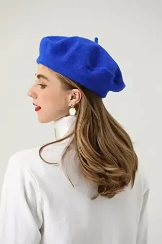 BEYLRZID French Beret-Classic Wool Beret Solid Color Womens Beret Cap Hat - 4
