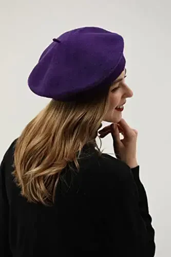 BEYLRZID French Beret-Classic Wool Beret Solid Color Womens Beret Cap Hat - 6