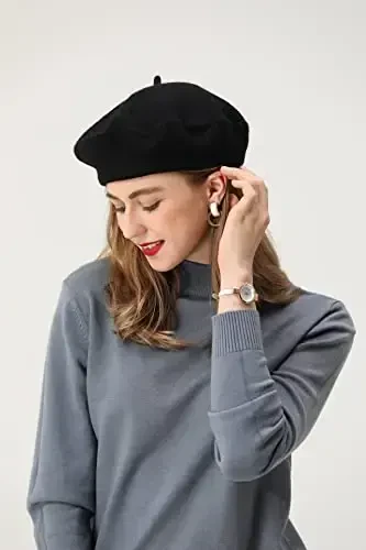 BEYLRZID French Beret-Classic Wool Beret Solid Color Womens Beret Cap Hat - MODAZONE (1)