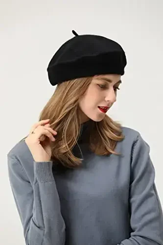 BEYLRZID French Beret-Classic Wool Beret Solid Color Womens Beret Cap Hat - 4