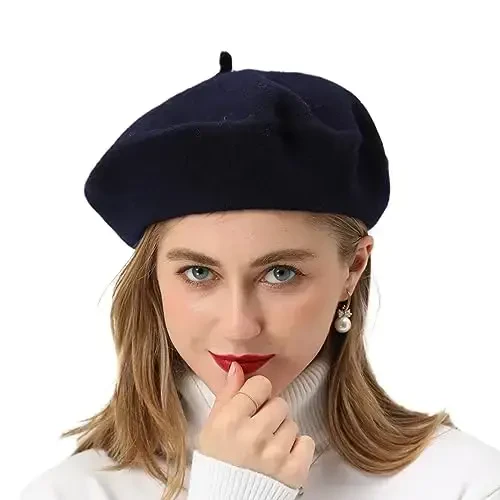 BEYLRZID French Beret-Classic Wool Beret Solid Color Womens Beret Cap Hat 