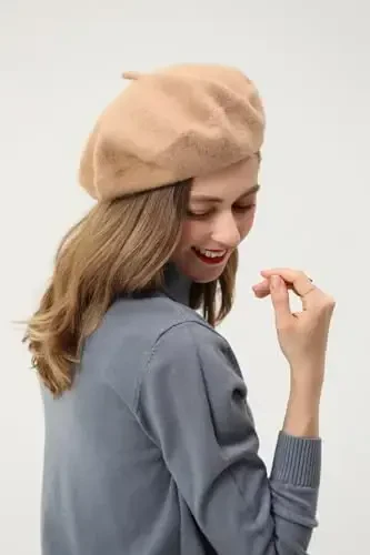 BEYLRZID French Beret-Classic Wool Beret Solid Color Womens Beret Cap Hat - MODAZONE (1)