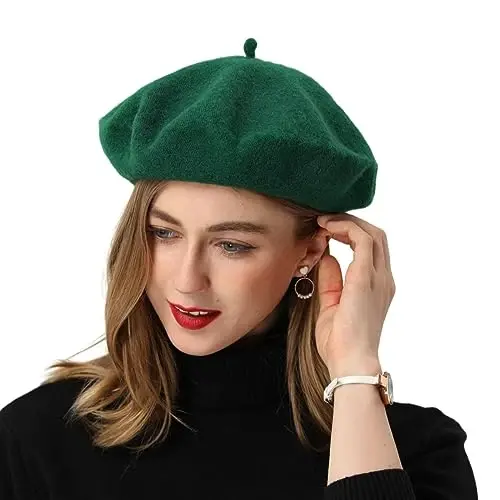 BEYLRZID French Beret-Classic Wool Beret Solid Color Womens Beret Cap Hat - 4