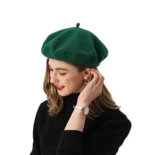 BEYLRZID French Beret-Classic Wool Beret Solid Color Womens Beret Cap Hat - 3