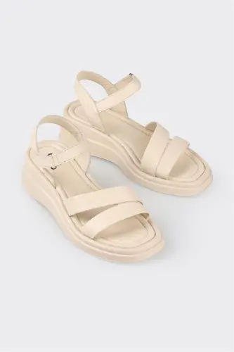 Беж тери аёл тўпикли ботинка - ELLE SHOES (1)