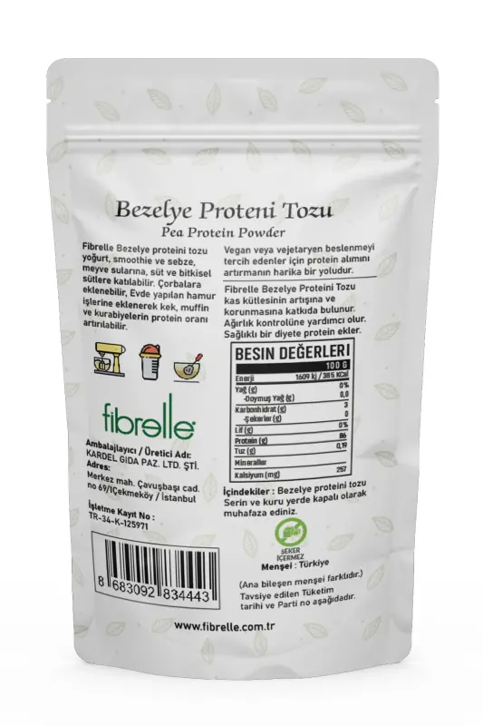 Saf Bezelye Proteini Tozu 100gr - FIBRELLE