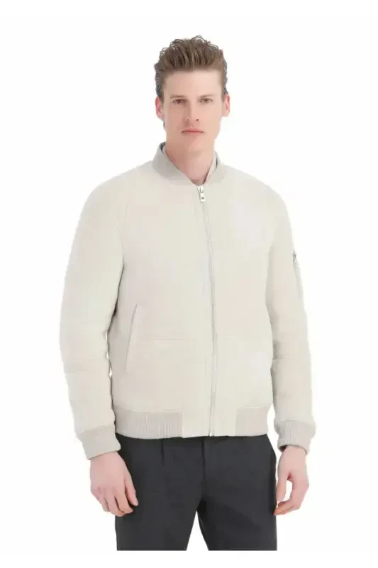 Бежевая кожаная куртка - 3