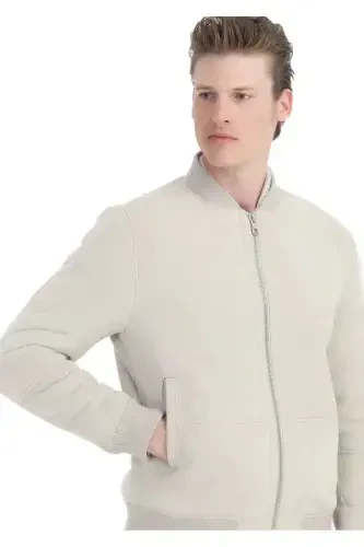 Бежевая кожаная куртка - 4