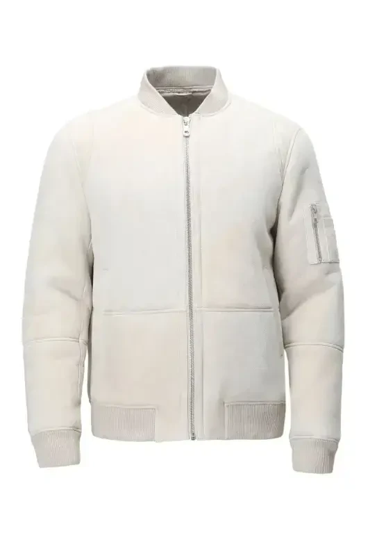 Бежевая кожаная куртка - 7