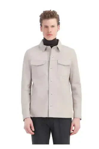 Бежевая кожаная куртка - 3