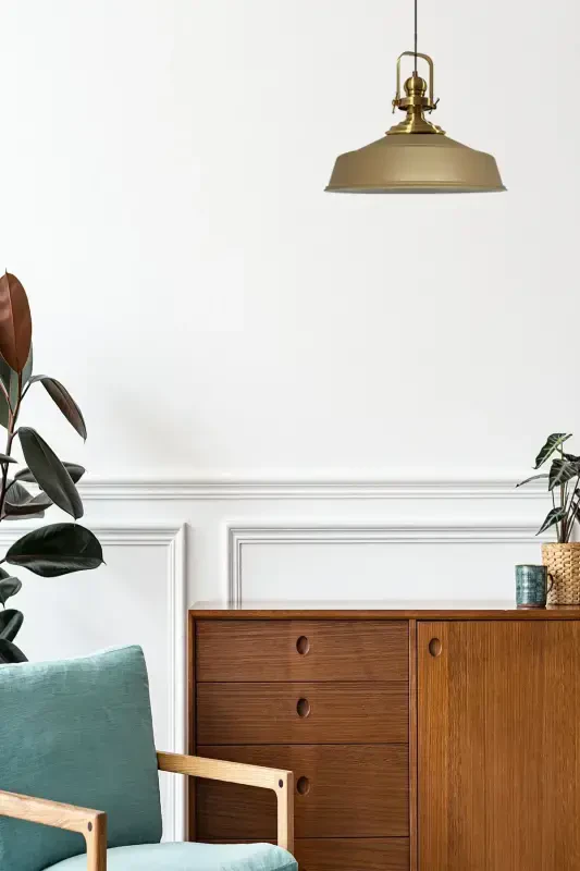 Бежевая Одинарная Люстра Благородства Античный Ретро Подвесной Светильник Абажур Ресторан Кафе Гостиная Люстры - Бежевый - 4