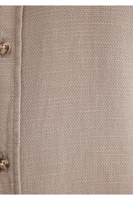 Бежевая Рубашка Стандарт 0211461-80697-Бежевый - 8