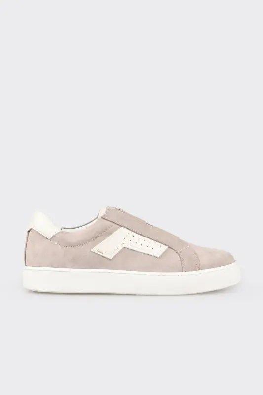 Бежевые Кожаные Мужские Кроссовки - ELLE SHOES