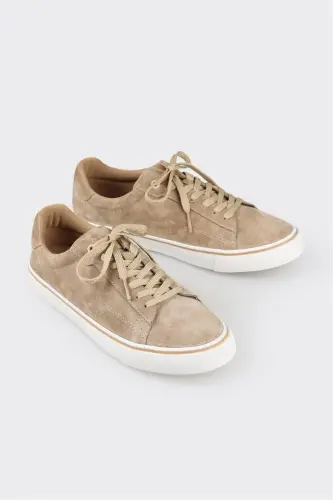Бежевые Кожаные Мужские Кроссовки - ELLE SHOES (1)