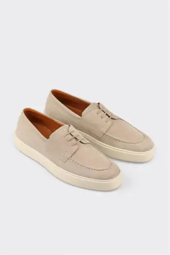 Бежевые кожаные мужские повседневные туфли - ELLE SHOES (1)