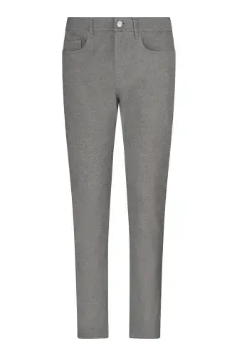 Бежевые Прямые Хлопковые Джинсы с 5 Карманами Стандартного Кроя - Бежевый - 1