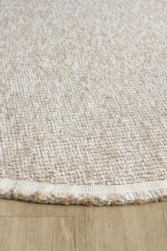 Бежевый Круглый Современный Ковер с Бахромой BEIGE CIRCLE-Beige 3 - 4