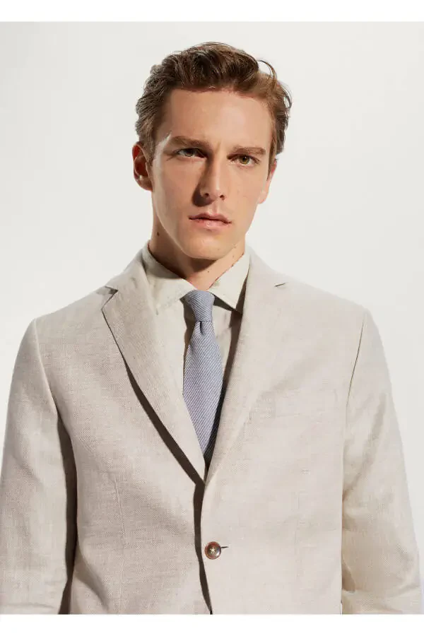 Бежевый мужской блейзер 57040554 - 5