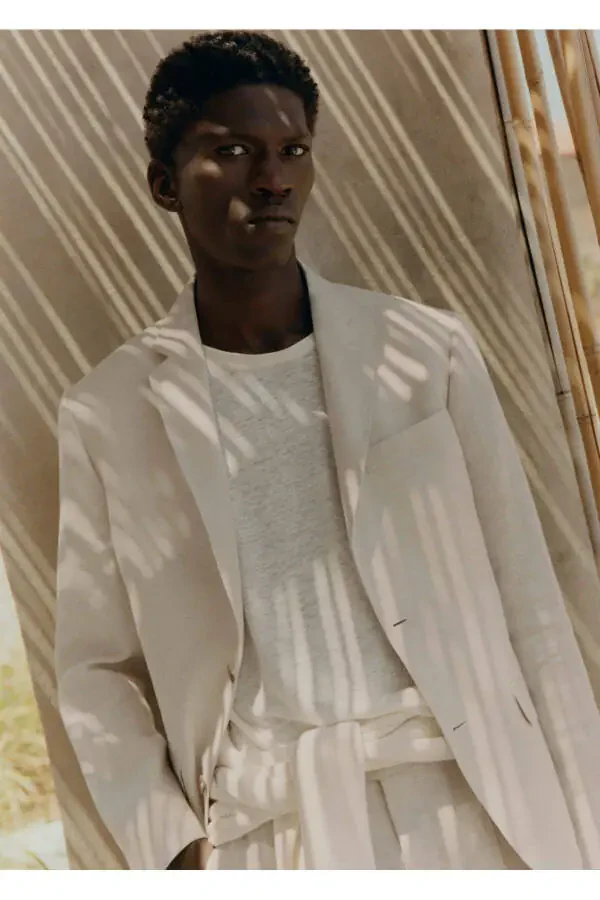 Бежевый мужской блейзер 57040554 - 7