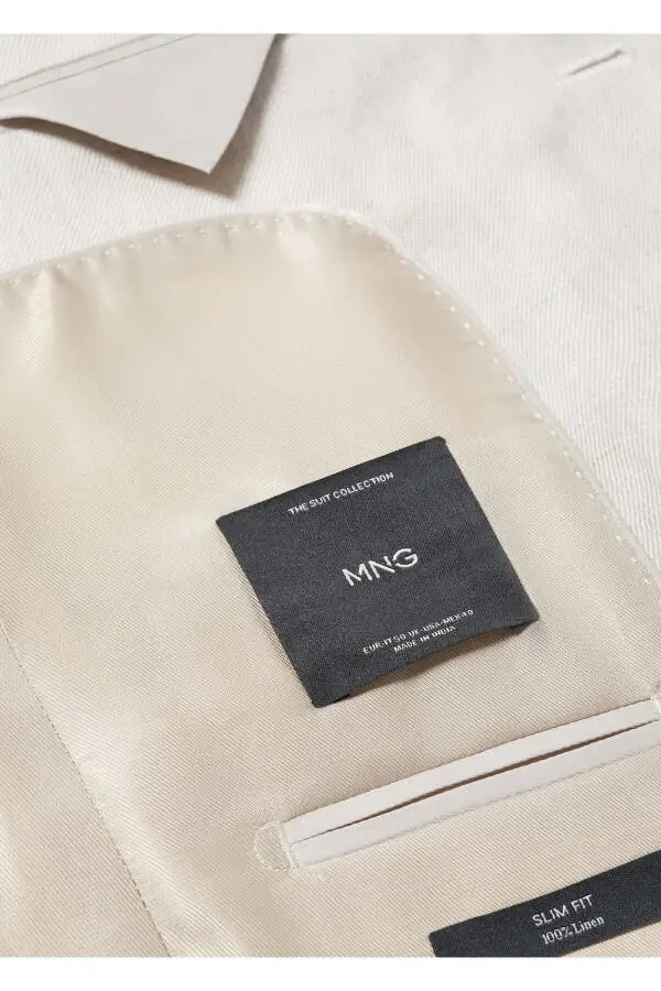 Бежевый мужской блейзер 57040554 - 8