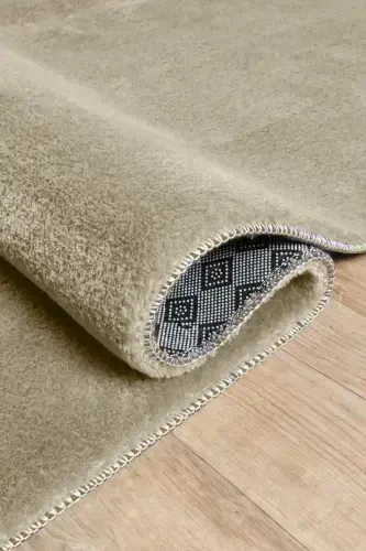 Бежевый Овальный Плюшевый Мягкий Моющийся Нескользящий Dot Основа Антибактериальный Салон Коридор Детский Ковер-Бежевый - 4