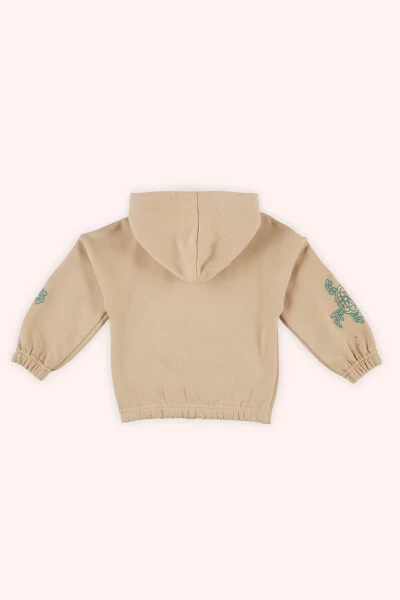 Бежевый свитшот с молнией для девочки - PANÇO (1)