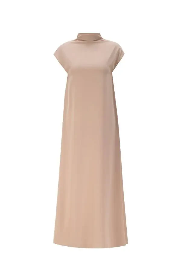 Безрукавное базовое платье 24kh9926 Бежевый - 4