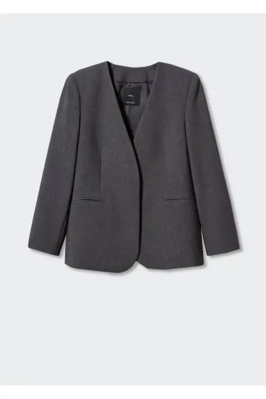 Безворотная тканевая куртка - 3