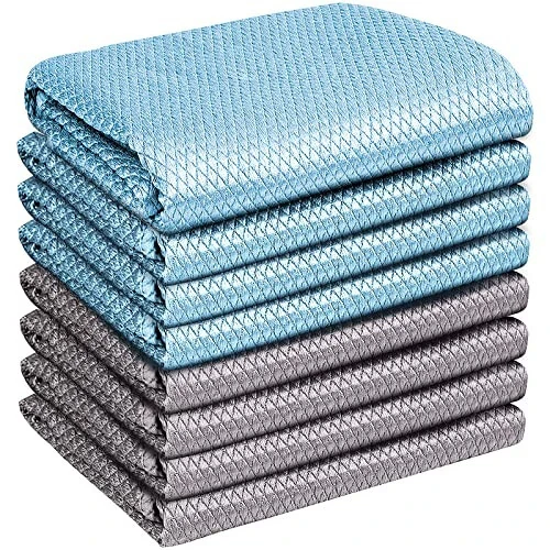 Безворсовые салфетки для чистки Streak Free Miracle, 8 шт., 30x40 см, из микрофибры для полировки окон, стекла, нержавеющей стали, автомобиля, кухни, многоразовые. - 1