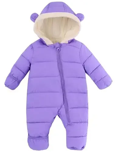 BFUSTYLE Baby Snowsuit 0-24 Months Winter Clothes Infant Boy Girl Puffer Jacket Newborn One Piece Coat with Hooded - 1