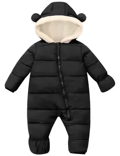 BFUSTYLE Baby Snowsuit 0-24 Months Winter Clothes Infant Boy Girl Puffer Jacket Newborn One Piece Coat with Hooded - 1