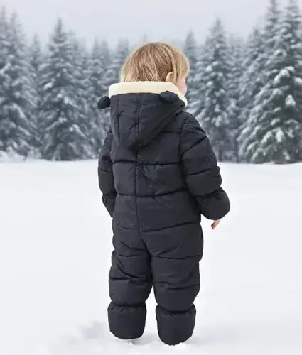 BFUSTYLE Baby Snowsuit 0-24 Months Winter Clothes Infant Boy Girl Puffer Jacket Newborn One Piece Coat with Hooded - 6
