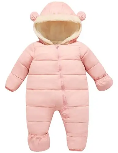 BFUSTYLE Baby Snowsuit 0-24 Months Winter Clothes Infant Boy Girl Puffer Jacket Newborn One Piece Coat with Hooded - 1