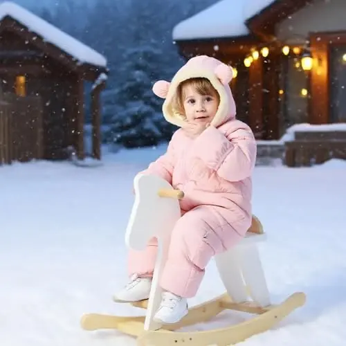 BFUSTYLE Baby Snowsuit 0-24 Months Winter Clothes Infant Boy Girl Puffer Jacket Newborn One Piece Coat with Hooded - 4