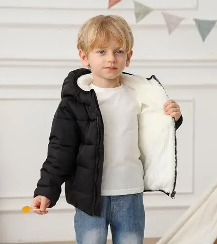 BFUSTYLE Toddler Winter Coats Fleece Thicken Jacket for Baby Girls Boy 1-5T | Infant Girls Boys Warm Fleece Lining Jackets,Zipper Closure Lightweight Windproof Daycare Winter Clothes - 3